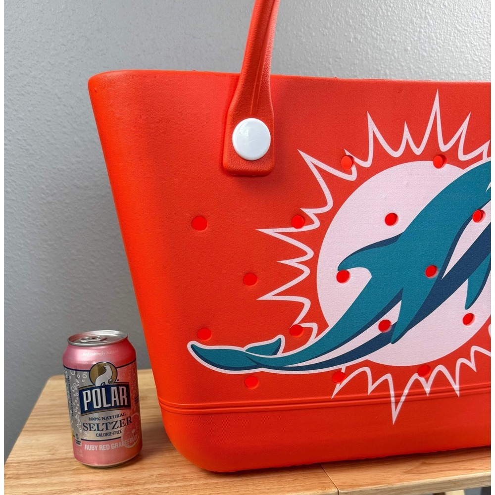 FOCO NFL Miami Dolphins Orange‎ Large Tailgate Logo Beach Tote Bag NEW - Picture 4 of 5